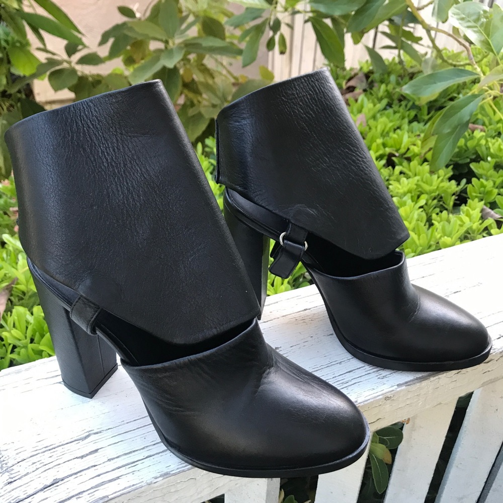 VINCE   black leather Sandal pumps